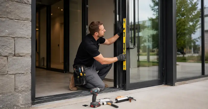 commercial glass door frame installation Bolton West, Bolton