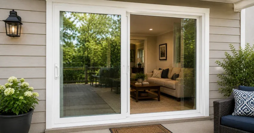 new patio door replacement installed in Queensgate, Bolton home