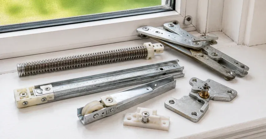 technician adjusting window sash alignment in Queensgate, Bolton home