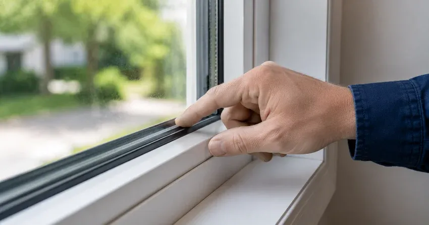 technician inspecting window glass seal in Queensgate, Bolton