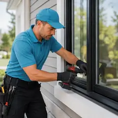 Entry door replacement with a new frame and threshold